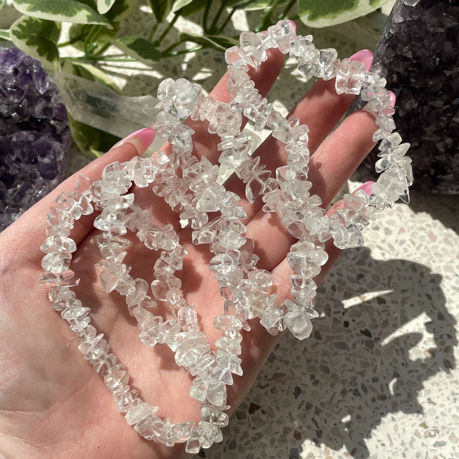 Clear Quartz Chip Bracelet (IN) Clear Quartz Chip Bracelet (IN)